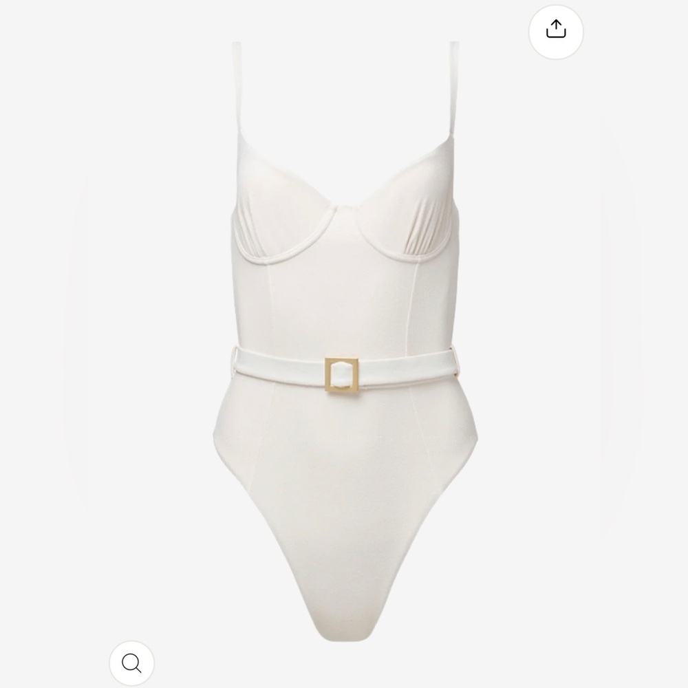 NWT WeWoreWhat Underwire One Piece White Bathing Suit